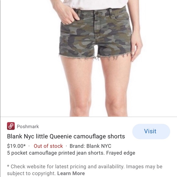 Blank nyc camo shorts Clearance